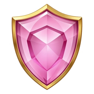 Pink crystal shield golden border sticker