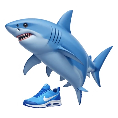 Shark with legs and blue Nike shoes sticker