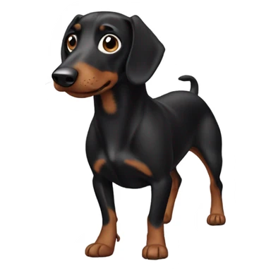 Black wiener dog  sticker