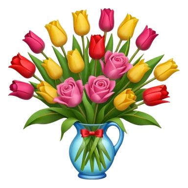 Bouquet of rose and tulips sticker