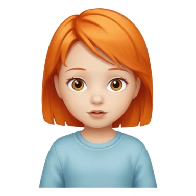 baby girl with orange hair sticker