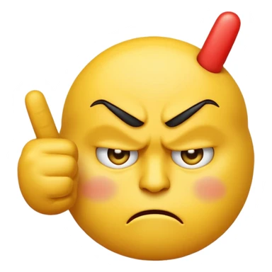 Classic yellow emoji giving the middle finger sticker