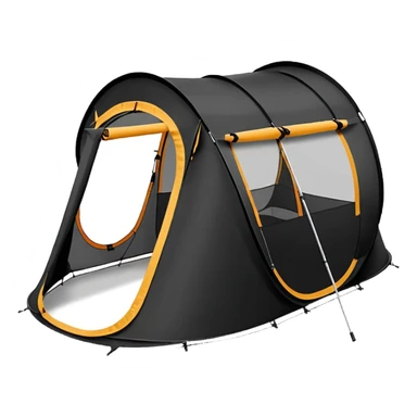 Tall Oval Narrow Pop up tent black not deep sticker