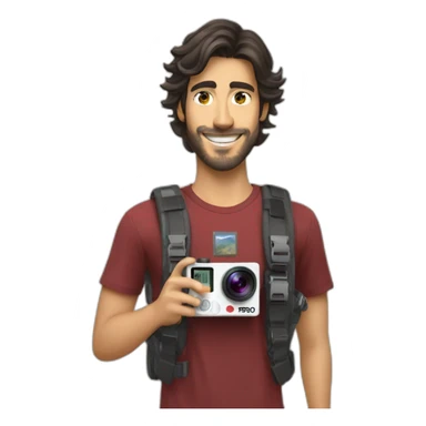 marcos mion holding a gopro sticker