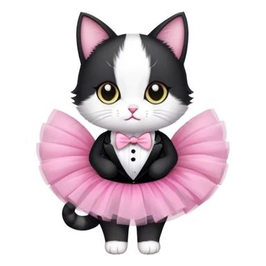 Tuxedo cat with tutu sticker