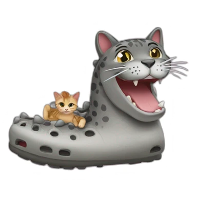 crocs with a cat sticker