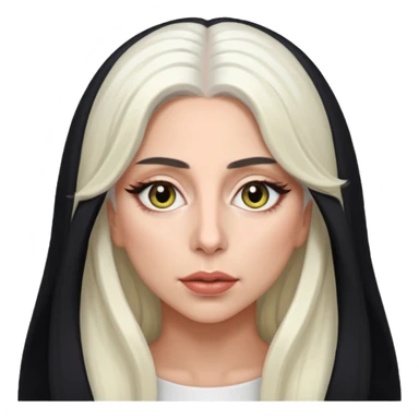 Lady Gaga with hazel eyes, long white hair sticker