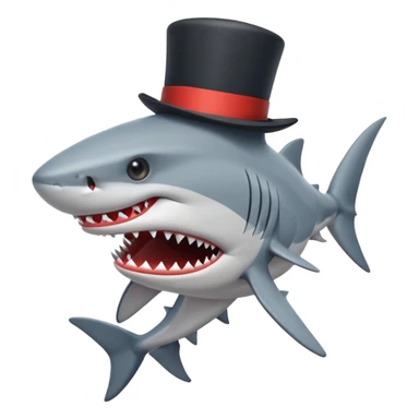 Shark with a top hat and Nike  sticker