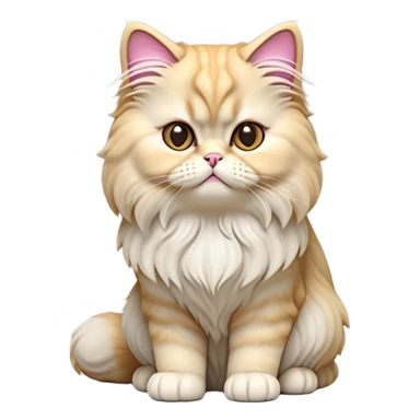 cinematic-[persian cat]-realistic-full-body-sitting-emoji,-tail-curled-playfully-around-its-paws,-head-tilted-dramatically,-fluffy-[persian cat]-fur,-simplified-yet-realistic-focused-features,-highly-detailed,-glowing-with-an-almost-sarcastic-glow sticker