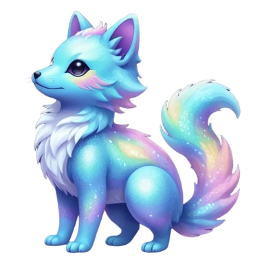 Pastel furry realistic nebula glittery Randomly-colored sparkly exotic Fakémon-creature, full body sticker