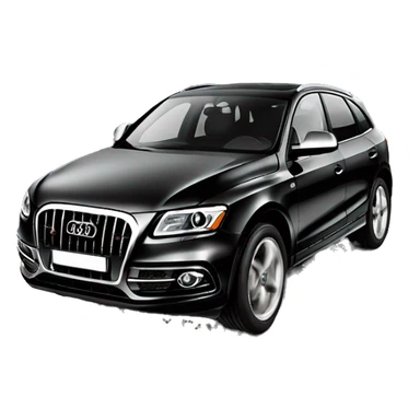 Schwarzer Audi Q5 mit schleife sticker