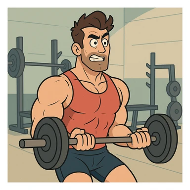 athletic man lifting weights in gym, modern style, dynamic and detailed sticker