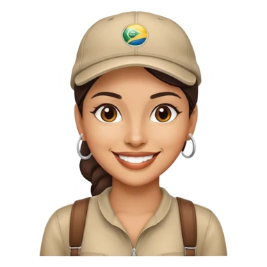 stylish latin-american woman wearing a cap and smiling sticker