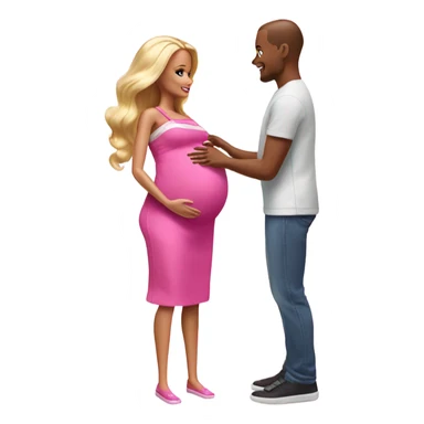 Pregnant barbie having a baby sticker