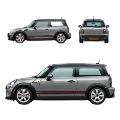 grey mini clubman with stripes and dark window sticker