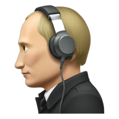 Vladimir Putin with hadphone sticker