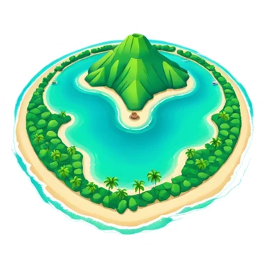 Créer un emoji représentant la Guadeloupe dans sa forme géographique réelle, vue du dessus sticker