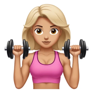 Female doing bicep curls at the gym sticker