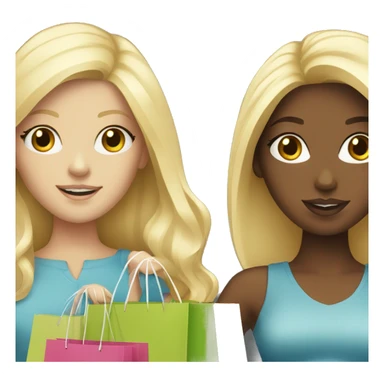 two blonde haired white girls with shopping bags sticker