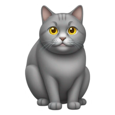 Fat cat grey with yellow eyes sticker