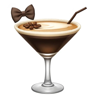 espresso martini with big Black Bow on martini  sticker