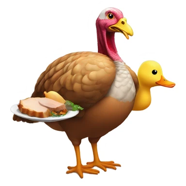 Turkey Eating a Duck sticker
