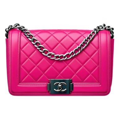 bright pink chanel le boy bag sticker