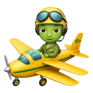gecko pilot riding yellow plane sticker
