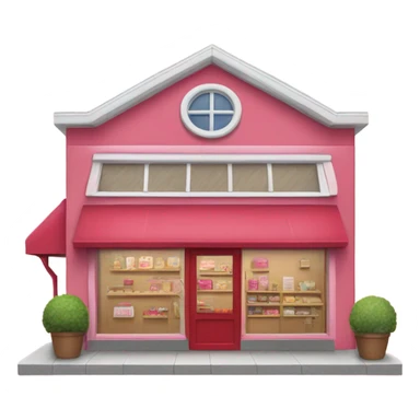 Grandma's store building with red and pink elements colors sticker