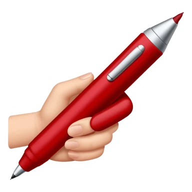 the hand writes with a dark red pen sticker