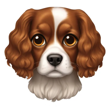 Brunette girl and cavalier King Charles spaniel blenheim color sticker