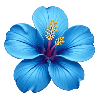 Emoji flor azul  hibisco sticker