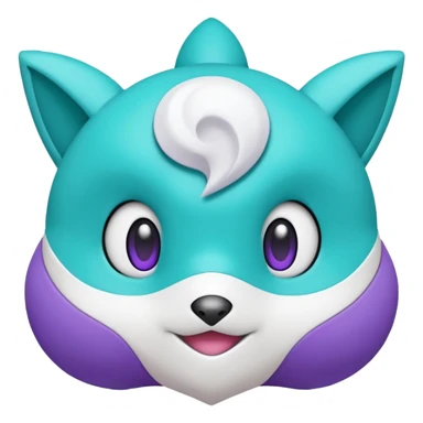 Rappidash pokemon white teal purple sticker