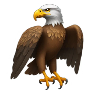 Eagle with a Hindu swastika sticker