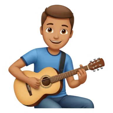 man playing guitar sticker