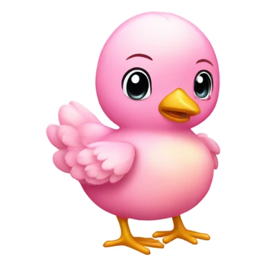 Rose pink baby chick with glitter  sticker
