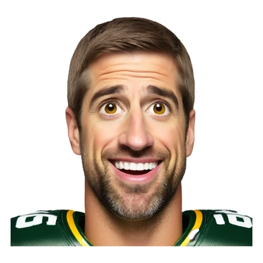 Aaron Rodgers holding an eggplant above his head sticker