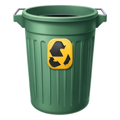 Trash can with garbage inside sticker