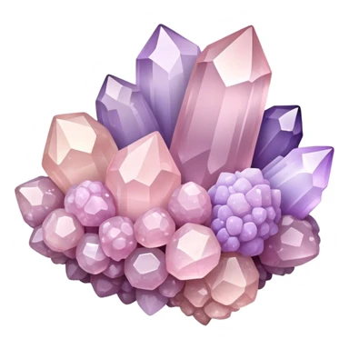 Light pink and lavender ombré quartz cluster  sticker