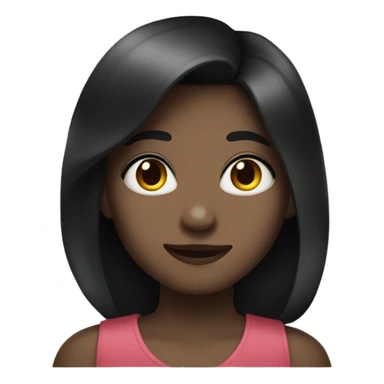 Dark haired girl with heart eyes blushing sticker