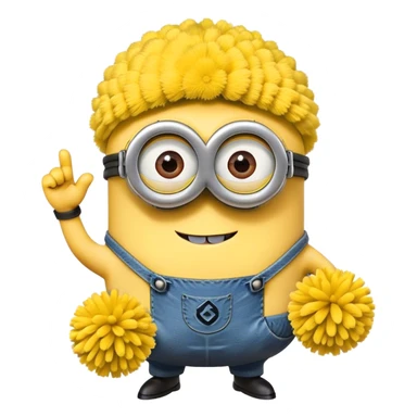Minion with pom-poms sticker
