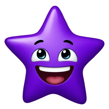 Laughing purple star sticker