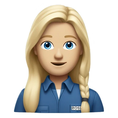 Nordic janitor with blonde hair blue eyes uniform designed by hugo boss sticker