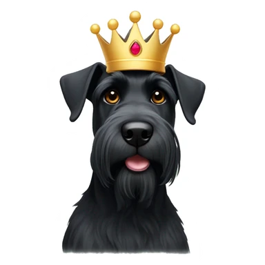 A black giant schnauzer with a crown on her head sticker