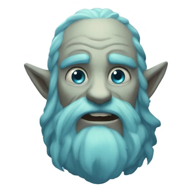 spectral giant blue firbolg with beard surprised sticker