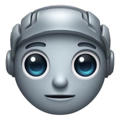 cute space gray robot face sticker