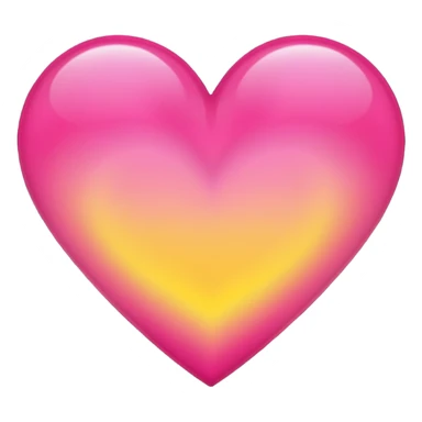 Dark pink to yellow double gradient heart sticker
