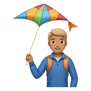 man with kite,Kite Flyers, big kite. sticker