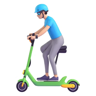 person riding an electric scooter sticker