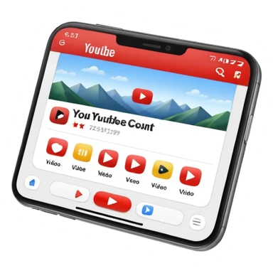 Phone on YouTube app  open showing video with view count sticker